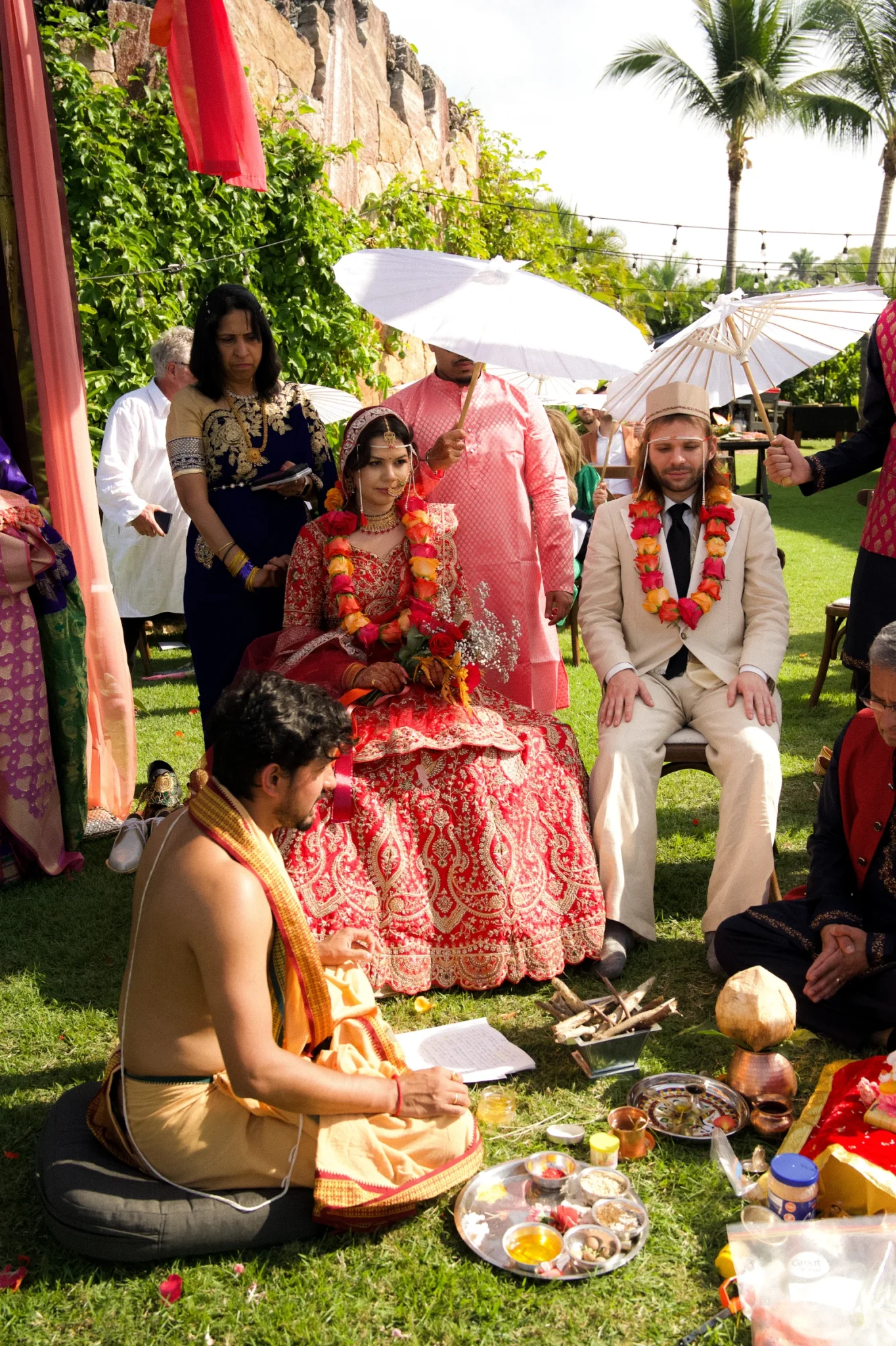 Wedding ceremony with Pandit Dipanshu guiding the couple
