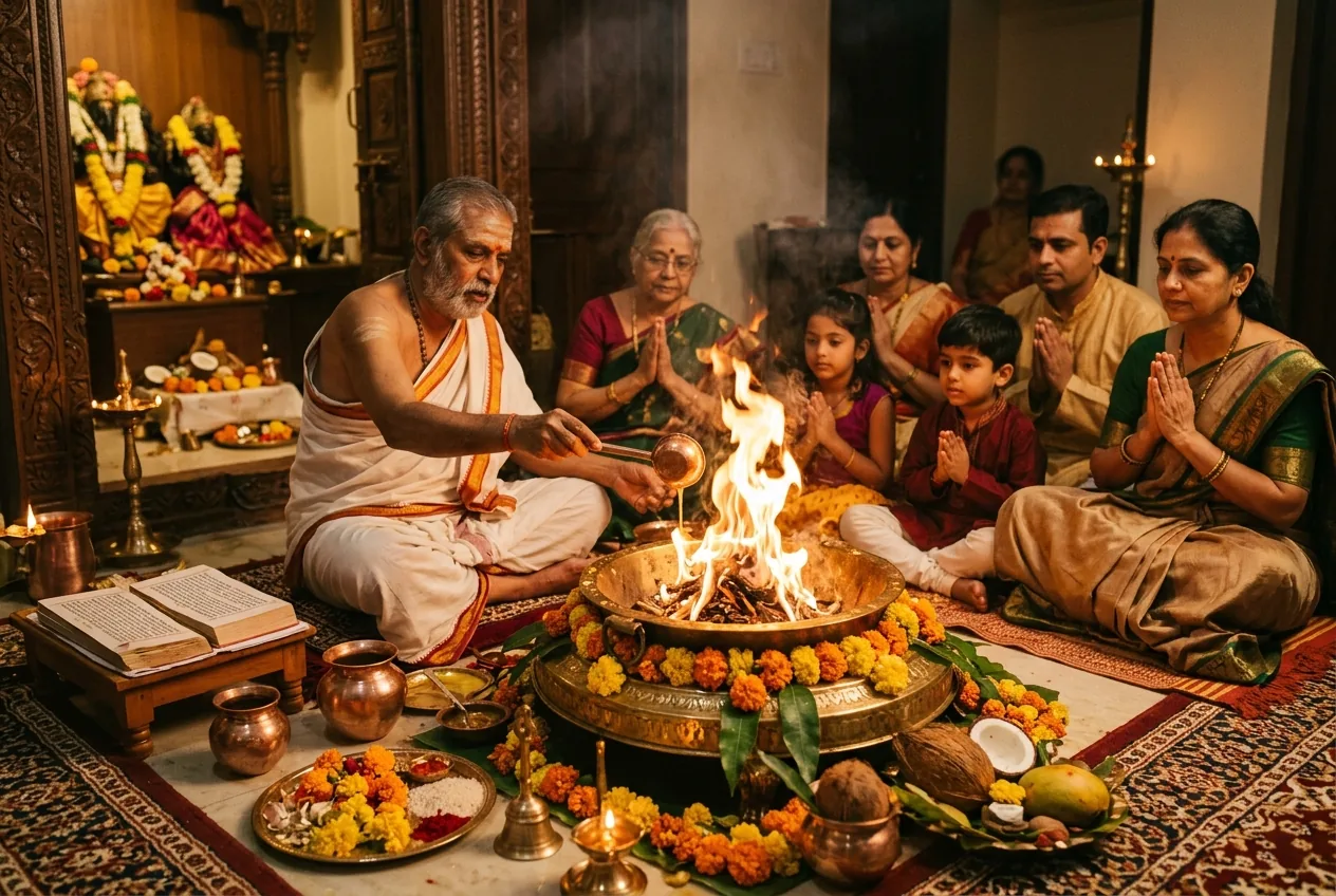 Vedic Havan fire ceremony in Mexico City